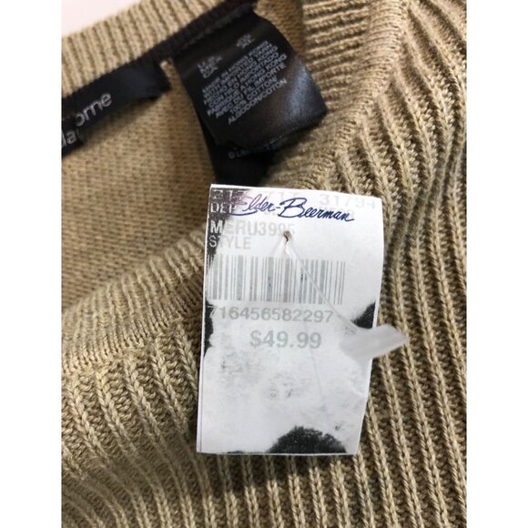 Claiborne Mens Size XL Tan Long Sleeve Ribbed Sweater 100% Cotton - Picture 11 of 11